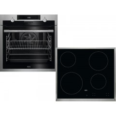 AEG BEE431310M + HK624000XB Φούρνος άνω Πάγκου 71lt με Κεραμικές Εστίες Π59.5εκ. Inox